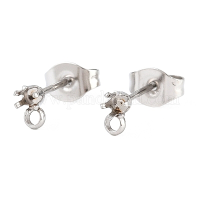 Плоская круглая фурнитура для сережек-гвоздиков из нержавеющей стали 304 STAS-D389-04A-P-1