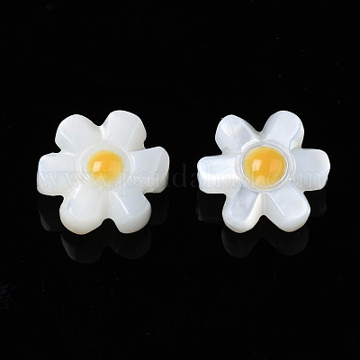 Натуральные белые бусины из ракушек SHEL-S278-033-1