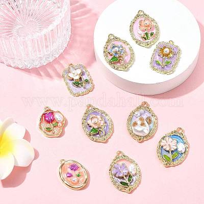 10шт 10 стиля подвески из сплава с эмалью ENAM-FS0003-28-1