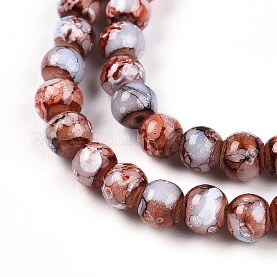 Выпечка окрашенные стеклянные бусины пряди X1-DGLA-N003-4mm-A03-1