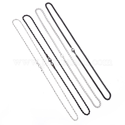 4 шт. 4 стиля ожерелий-чокеров из нержавеющей стали 304 для женщин NJEW-TA0001-21-1