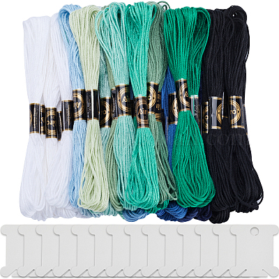 3 комплект 3-х стилевых 6-слойных полиэстеровых ниток для вышивания OCOR-GF0003-41B-1