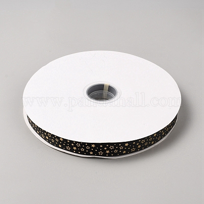 Ленты из полиэстера в крупную ленту длиной 100 ярд со звездами и золотым тиснением DIY-WH0580-14-1