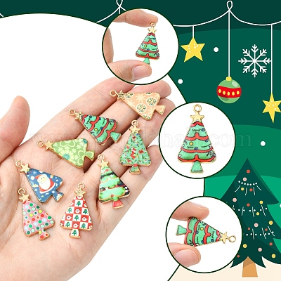 16 шт. 8 цвета подвески из сплава с рождественской тематикой FIND-FS0002-98-1