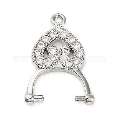 Латунные микро проложить четкие кубического циркония кулон поручительств KK-L229-033P-1