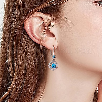 Серьга-подвеска с кубическим цирконием JE910A-1