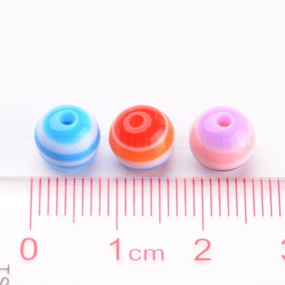 Круглый смолы полоса бусы X-RB062-1