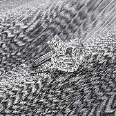 Регулируемые кольца для женщин с микропаве из латуни и кубическими цирконами RJEW-M099-02P-1