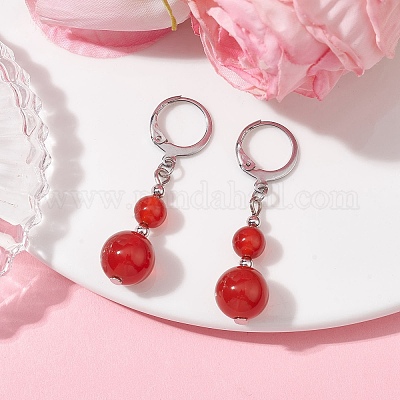 Серьги из натурального драгоценного камня EJEW-JE05536-1