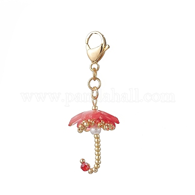 Зонтик ручной работы стеклянные бусины и акриловые подвески наборы украшений HJEW-MZ00280-05-1