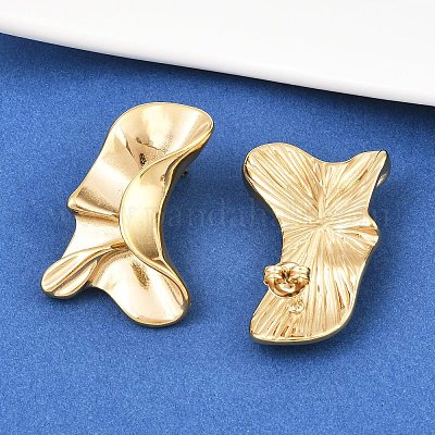 Серьги-гвоздики из нержавеющей стали 304 EJEW-K268-77G-1