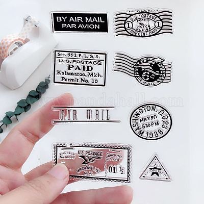 Air Mail Postage Rubber Cling Stamp