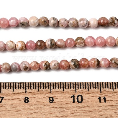 Натуральные бусины из родонита&nbsp;G-A293-B02-4mm-1