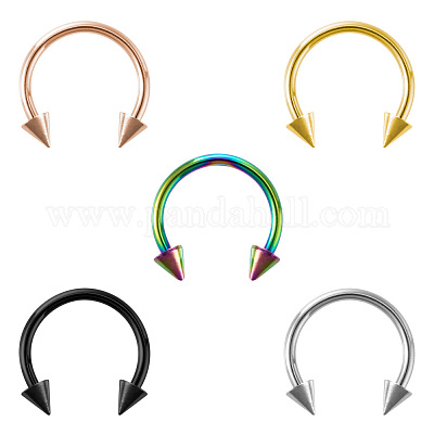 5 шт. 316l хирургическая нержавеющая сталь шип круглая/подковообразная штанга носовые кольца&nbsp;WG9532E-03-1