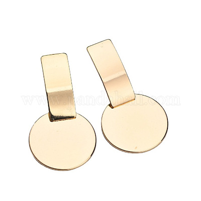 Прямоугольник с плоскими круглыми висячими серьгами-гвоздиками из сплава FS-WG163F2-01-1