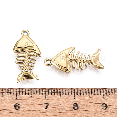 Подвески из нержавеющей стали 304 в форме рыбьей кости STAS-T069-07G-1