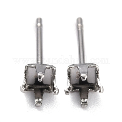 Серьги-гвоздики из нержавеющей стали 304 STAS-B004-04P-F-1