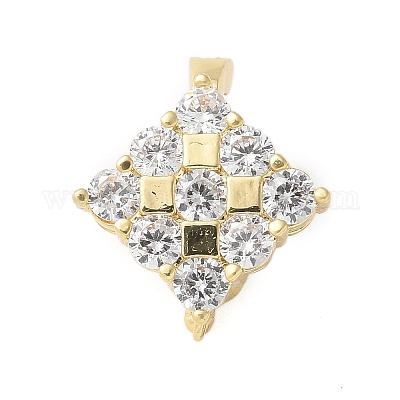 Застежки из латуни с микропейвом и прозрачным фианитом KK-P290-23G-1