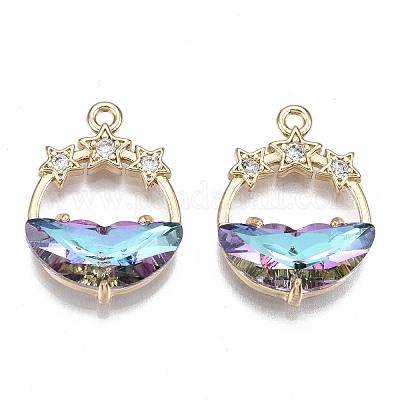 Граненые прозрачные стеклянные подвески GLAA-T020-18B-1