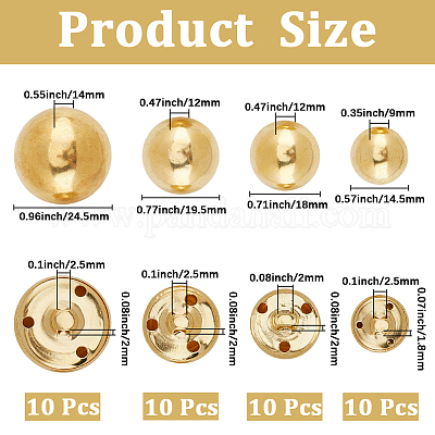 40 шт. латунные пуговицы с 3 отверстиями BUTT-CY0001-18A-1