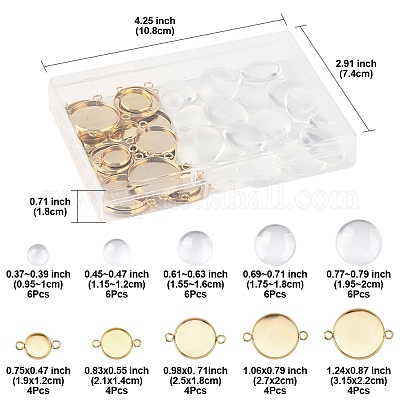 Наборы для изготовления соединителей для кабошонов из нержавеющей стали 201 своими руками DIY-FS0008-30-1