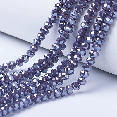 Chapelets de perles en verre électroplaqué&nbsp;EGLA-A034-P6mm-A12-1