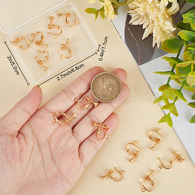 Shop Beebeecraft 20Pcs/Box Clip-on Earring Findings 18K Gold Plated Brass  Screw Back Ear Wire Non Pierced Earring Converter for Non-Pierced Earring  Jewelry Making for Jewelry Making - PandaHall Selected