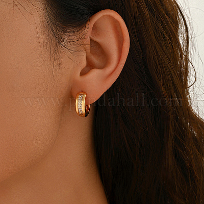 Латунные овальные серьги-кольца AU4169-1