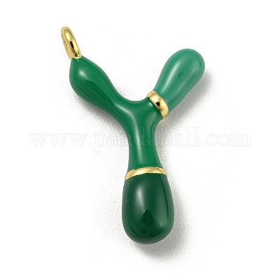 Латунь эмаль подвески KK-E093-03G-Y-1