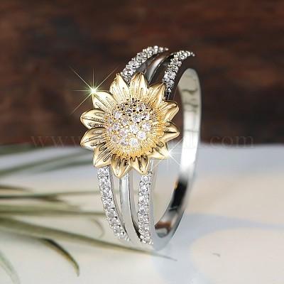 Латунные кольца на палец с фианитом и паве FS-WG273A5-01-1