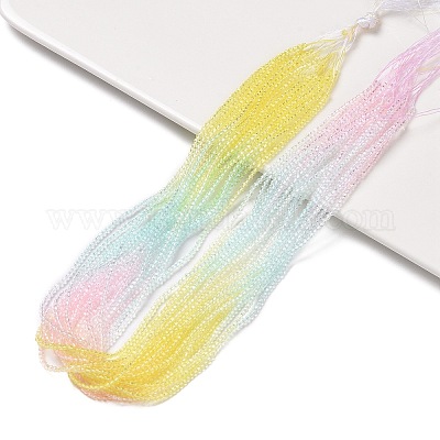 Прозрачный градиент цвета стеклянные бусины пряди GLAA-G101-2mm-17-1