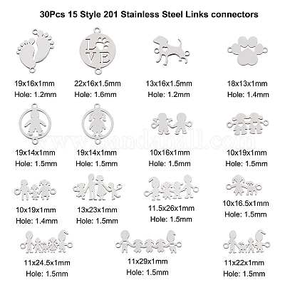 30 шт. 15 соединителя из нержавеющей стали 201 STAS-BC0007-24-1