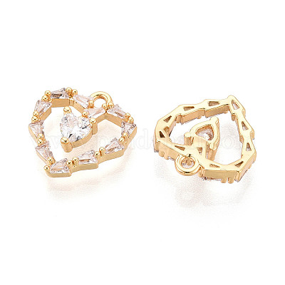 Подвески из латуни с прозрачным фианитом KK-T077-36G-1