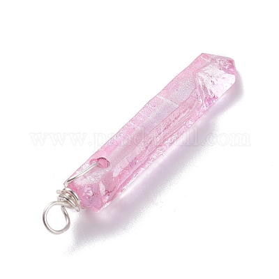 Гальванизированные натуральные кварцевые подвески PALLOY-JF01255-01-1