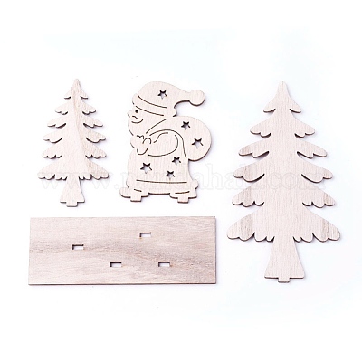 Неокрашенный платан деревянные украшения для дома DJEW-F006-03-1