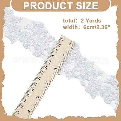 2 ярд полиэстерового цветочного кружева с пластиковыми бусинами OCOR-AR0001-83A-1