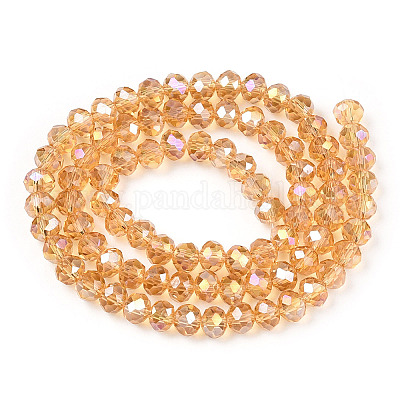 Стеклянные бусины с гальваническим покрытием  EGLA-A034-T6mm-B23-1