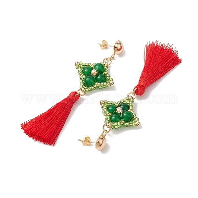 4 пара сережек-гвоздиков с драгоценными камнями EJEW-MZ00282-1