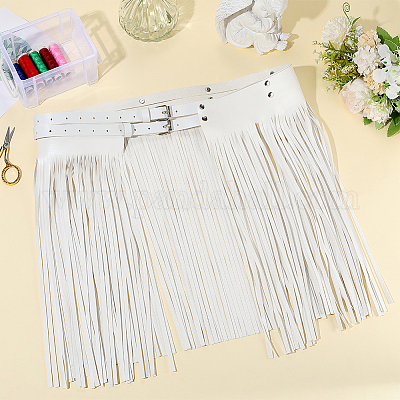 Пояса для юбок из искусственной кожи с бахромой AJEW-WH20020-266B-1