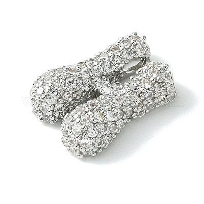 Подвески из латуни с покрытием из прозрачного кубического циркония KK-S378-01P-H-1