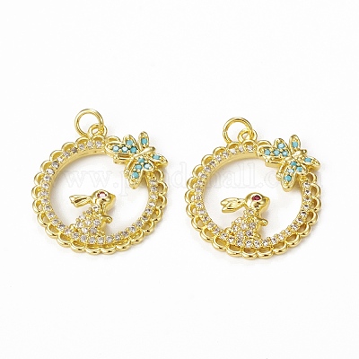 Латунные микро проложить кубического циркония подвески KK-E068-VB006-1