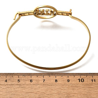 Женские браслеты с плоскими круглыми звеньями из нержавеющей стали 201 BJEW-R014-01G-02-1