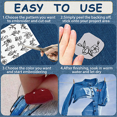 Эскиз водорастворимого средства для вышивания ПВА DIY-WH0514-010-1