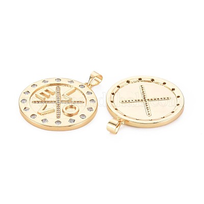 Латунные микропаве прозрачные подвески с фианитом KK-S364-111-1