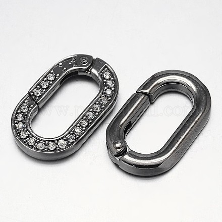 Oval Rack Plating Alloy Spring Gate Rings PALLOY-L156-02B-1