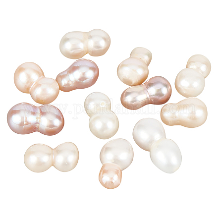Nbeads 12 Uds perla de agua dulce cultivada natural PEAR-NB0002-14-1