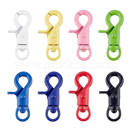 SUPERFINDINGS About 16pcs 8 Colors Brass Swivel Clasps Swivel Lobster Claw Clasp Purse Hardware for Straps Bags Belting Outdoors Tents Pet IFIN-FH0001-04-1