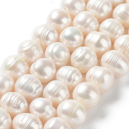 Fili di perle di perle d'acqua dolce coltivate naturali PEAR-E019-04-1