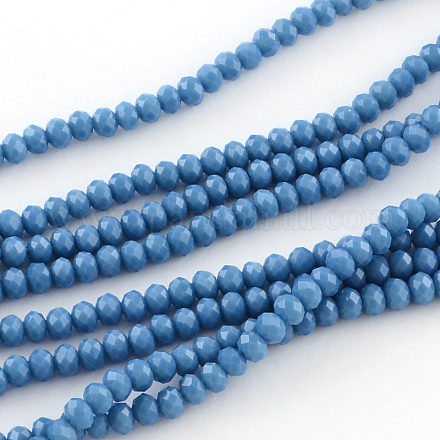 Faceted Solid Color Glass Rondelle Bead Strands GLAA-Q044-3mm-11-1