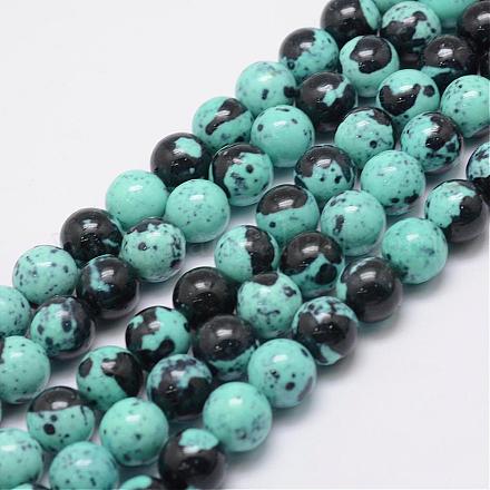 Natural Ocean White Jade Beads Strands G-E346-6mm-07-1